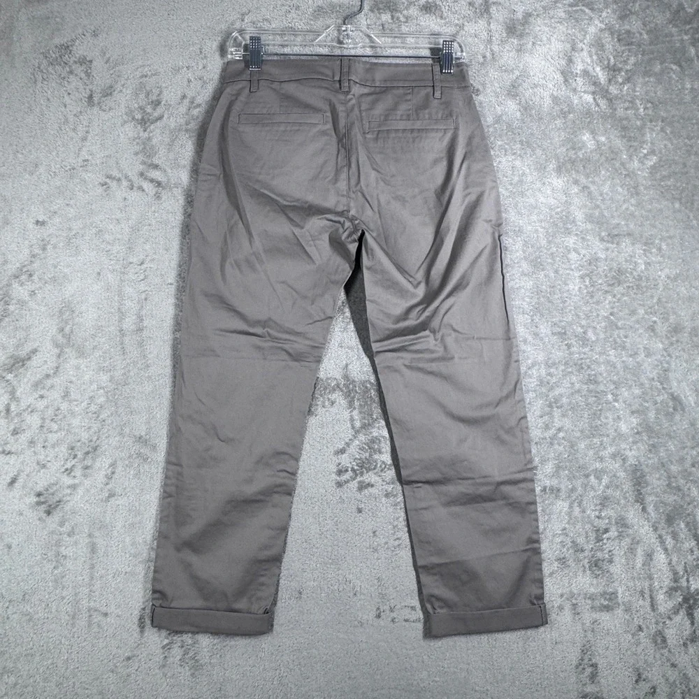 J.Crew Slim Boyfriend Chino Pants Womens 25P Gray Stretch Cotton Casual‎ NWT